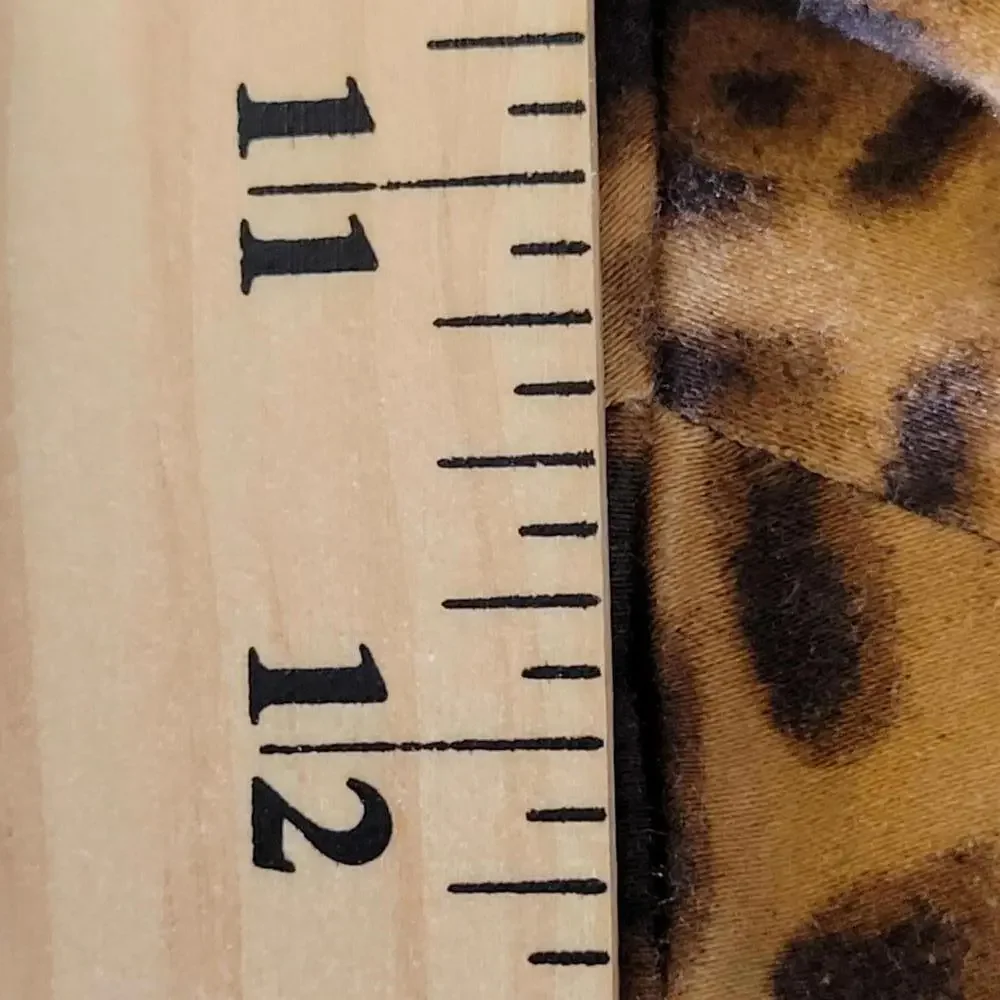 Jones New York Brown Animal Print Stretch Cropped Pants Women Size 14 - Picture 5 of 10
